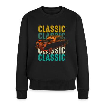Klassische Autos - Frauen Premium Bio Pullover - Schwarz - Vorne - Julia (174cm)