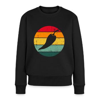 Vintage Retro Chilli Piment cadeau Piment - Pull Premium bio Femme - noir - Devant - Julia (174cm)