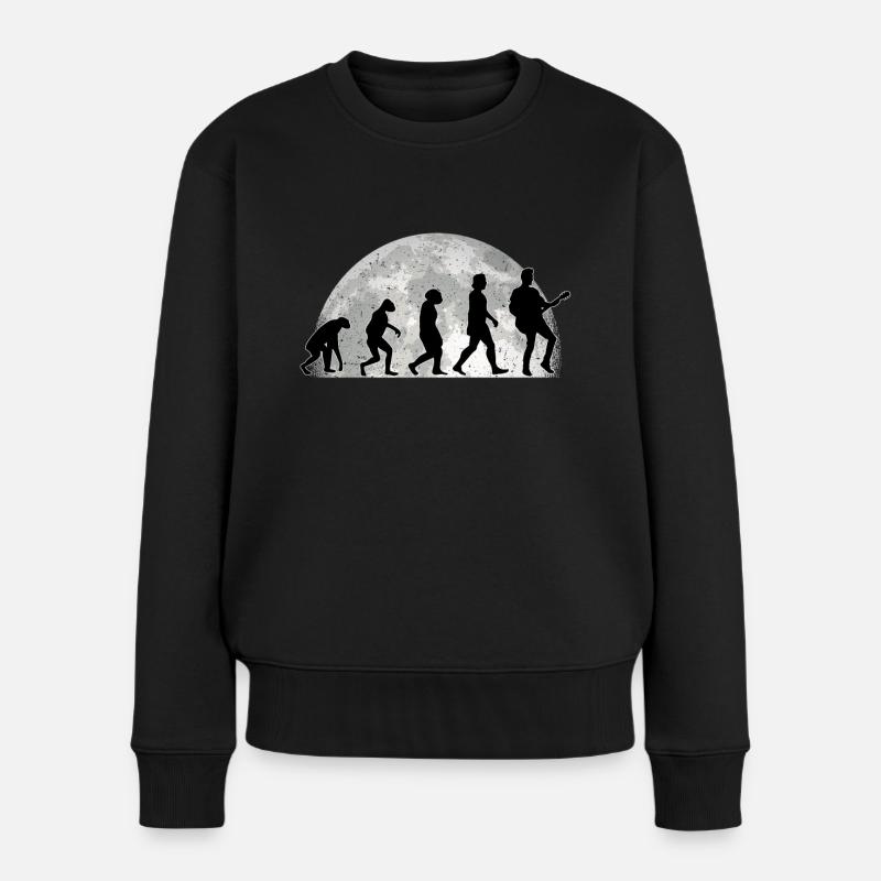Guitariste Evolution lune guitare - Pull Premium bio Femme - noir