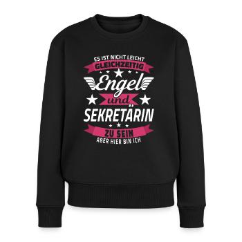 Sekretärin Geschenkidee Bürohumor Kauffrau Büro - Frauen Premium Bio Pullover - Schwarz - Vorne - Julia (174cm)