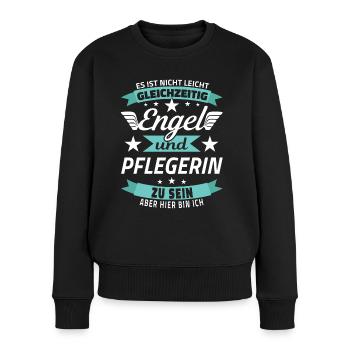 Pflegerin Altenpflegerin Krankenpflegerin Pflege - Frauen Premium Bio Pullover - Schwarz - Vorne - Julia (174cm)