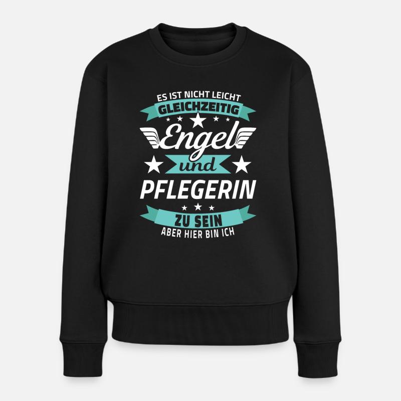Pflegerin Altenpflegerin Krankenpflegerin Pflege - Frauen Premium Bio Pullover - Schwarz