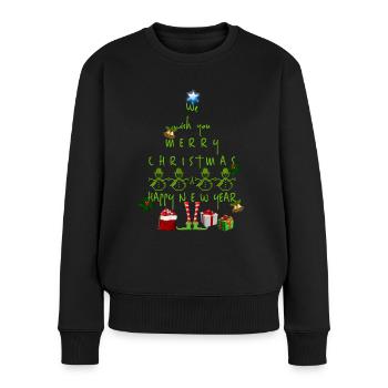 Weihnachten Weihnachten Weihnachten Weihnachten - Frauen Premium Bio Pullover - Schwarz - Vorne - Julia (174cm)