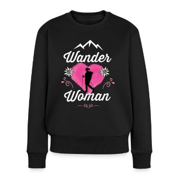 Wander Woman Geschenk Wanderer Bergsteiger Berge - Frauen Premium Bio Pullover - Schwarz - Vorne - Julia (174cm)
