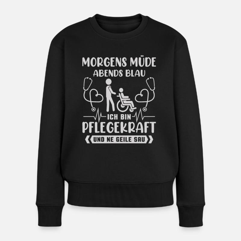 Altenpflegerin Altenpfleger Pfleger Pflegehelfer - Frauen Premium Bio Pullover - Schwarz