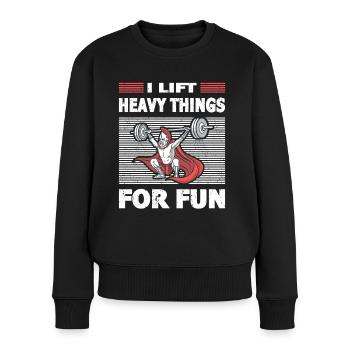 Strongman heavy things sport fitness bodybuilding - Women's Premium Organic Jumper - black - Front - Julia (174cm)