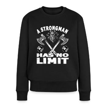 Strongman no limit gym sport fitness bodybuilding - Pull Premium bio Femme - noir - Devant - Julia (174cm)