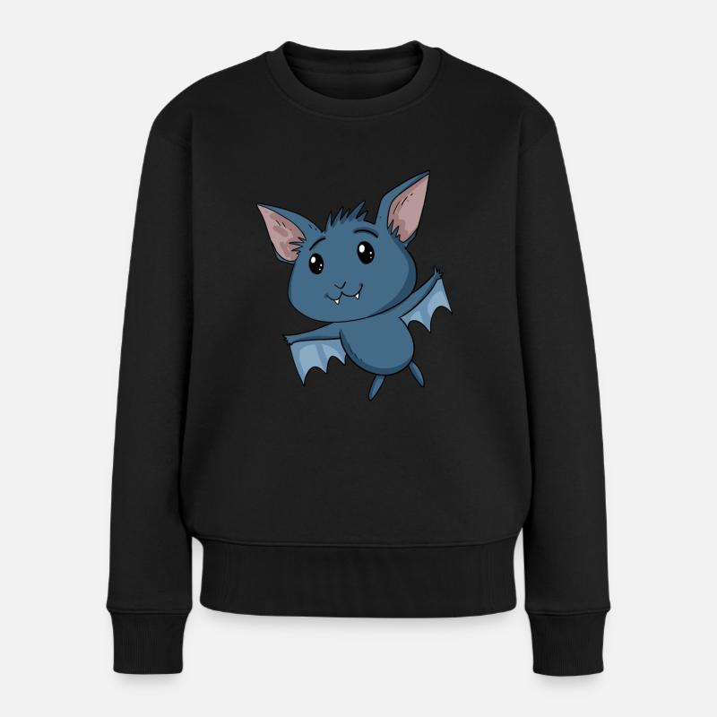 Fledermaus - Frauen Premium Bio Pullover - Schwarz