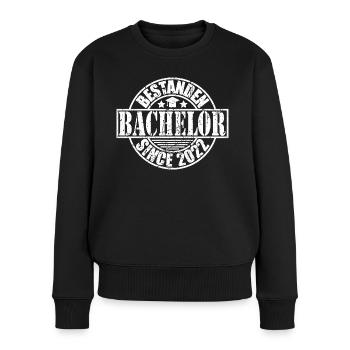 Bachelor 2022 bestanden since 2022 - Frauen Premium Bio Pullover - Schwarz - Vorne - Julia (174cm)