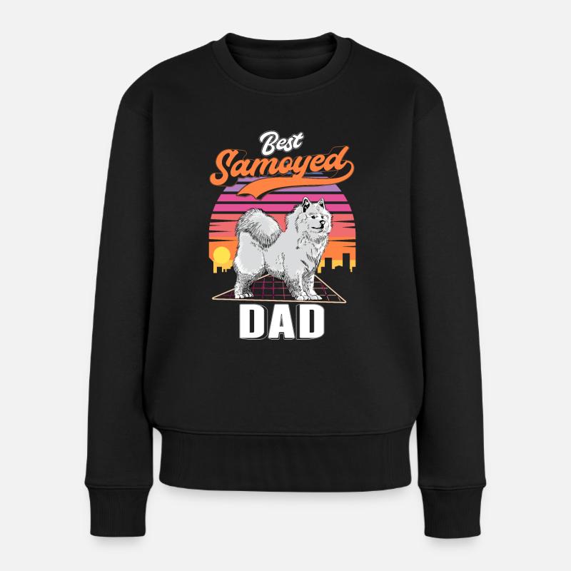 Best Samoyed Dad Samojede Samojeden - Frauen Premium Bio Pullover - Schwarz