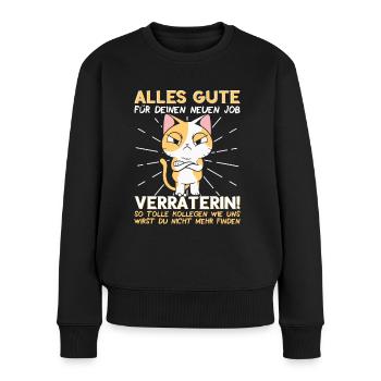 Jobwechsel Neuer Job Abschied Kollege neue Arbeit - Frauen Premium Bio Pullover - Schwarz - Vorne - Julia (174cm)