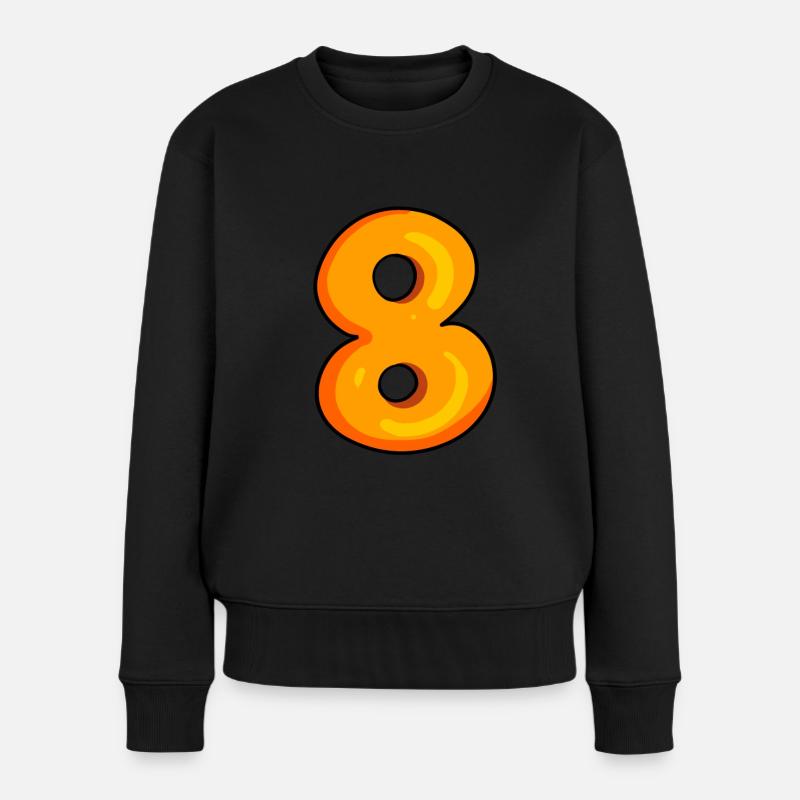 Nummer 8 - Zahl 8 - Frauen Premium Bio Pullover - Schwarz