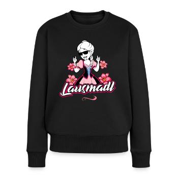 Lausmadl Trachtenshirt Tracht Dirndl - Frauen Premium Bio Pullover - Schwarz - Vorne - Julia (174cm)
