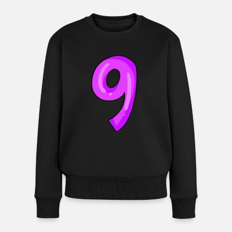 Number 9 - Women's Premium Organic Jumper - black