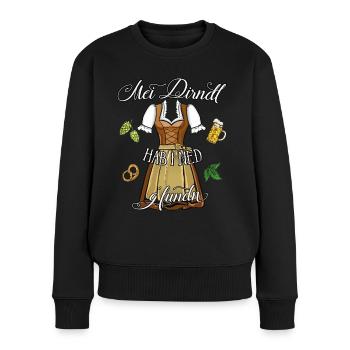 Mei Dirndl hab i ned gfundn Ersatz Tracht - Frauen Premium Bio Pullover - Schwarz - Vorne - Julia (174cm)