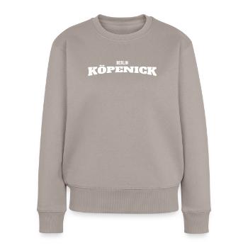 Berlin Köpenick Kiez Union Treptow Schöneweide Fun - Frauen Premium Bio Pullover - Taupe - Vorne - Julia (174cm)