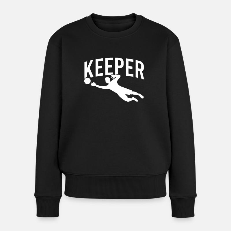 Fußball Torwart Keeper - Frauen Premium Bio Pullover - Schwarz