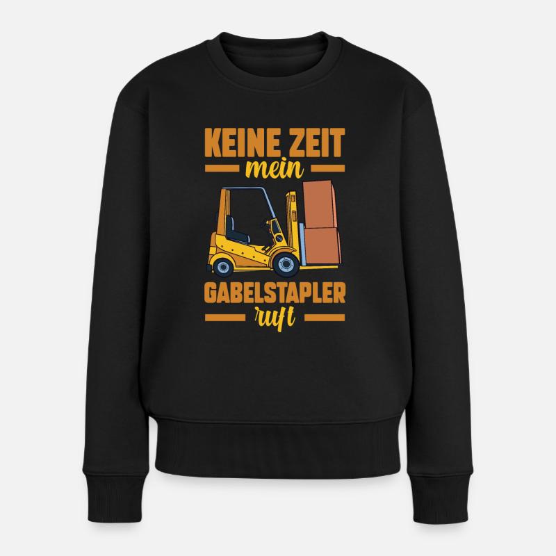 Gabelstapler Gabelstaplerfahrer Staplerfahrer - Frauen Premium Bio Pullover - Schwarz