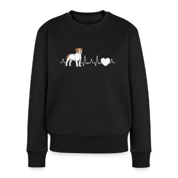 Parson Russell Terrier Herzschlag - Frauen Premium Bio Pullover - Schwarz - Vorne - Julia (174cm)