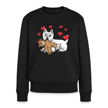 Chien White West Highland Terrier - Pull Premium bio Femme - noir - Devant - Julia (174cm)
