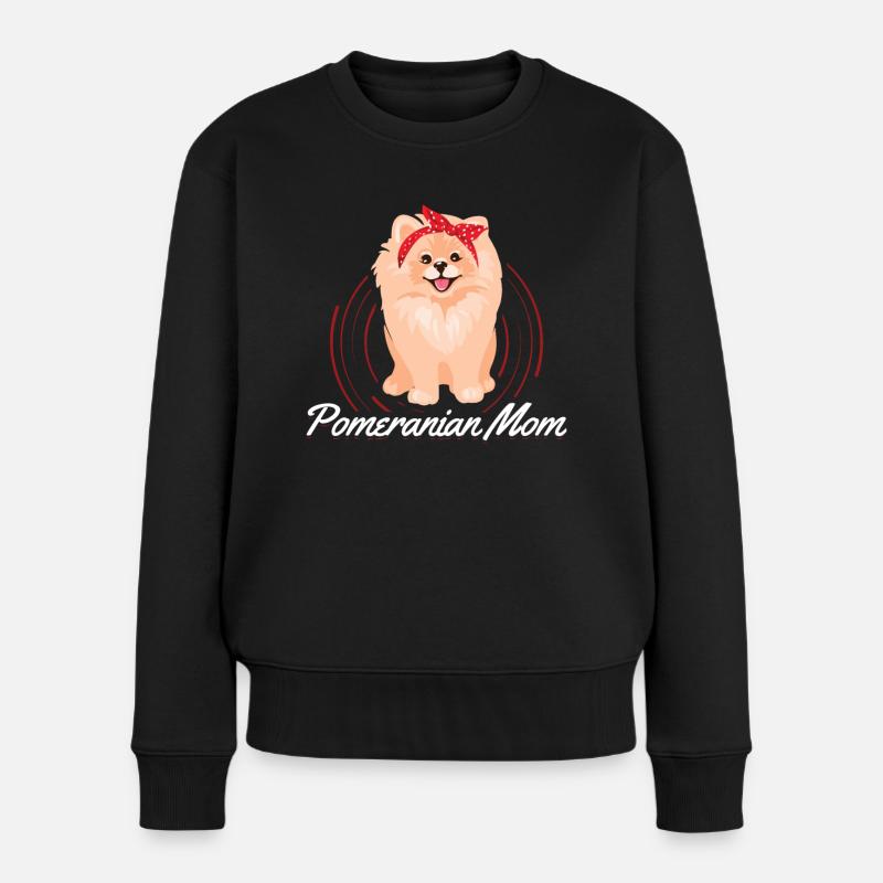Zwergspitz Poméranien Maman Chien Maîtresse Cadeau - Pull Premium bio Femme - noir