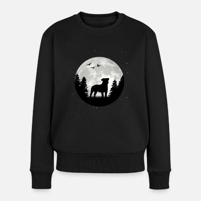Parson Russell Terrier Mond - Frauen Premium Bio Pullover - Schwarz
