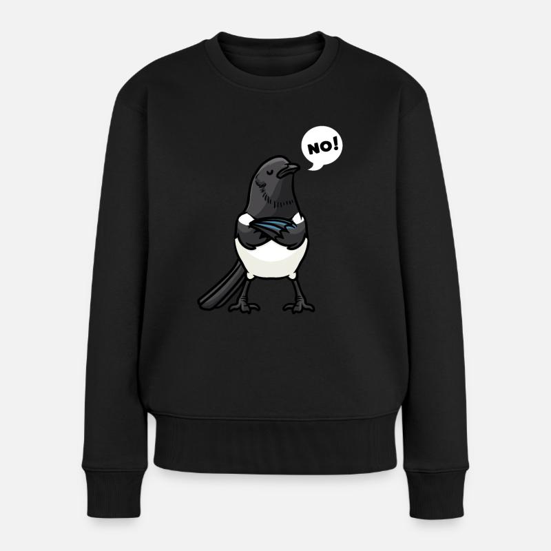 Elster Vogel Vogelliebhaber - Frauen Premium Bio Pullover - Schwarz