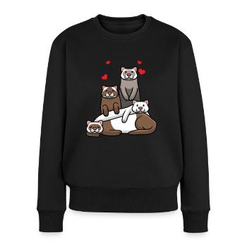 Furet Frett - Pull Premium bio Femme - noir - Devant - Julia (174cm)