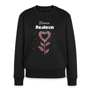 Blumendealerin Floristin Floristik Blumen Geschenk - Frauen Premium Bio Pullover - Schwarz - Vorne - Julia (174cm)