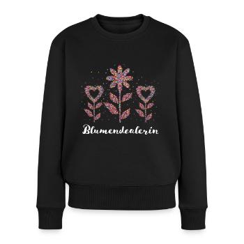 Blumendealerin Floristin Floristik Blumen Geschenk - Frauen Premium Bio Pullover - Schwarz - Vorne - Julia (174cm)