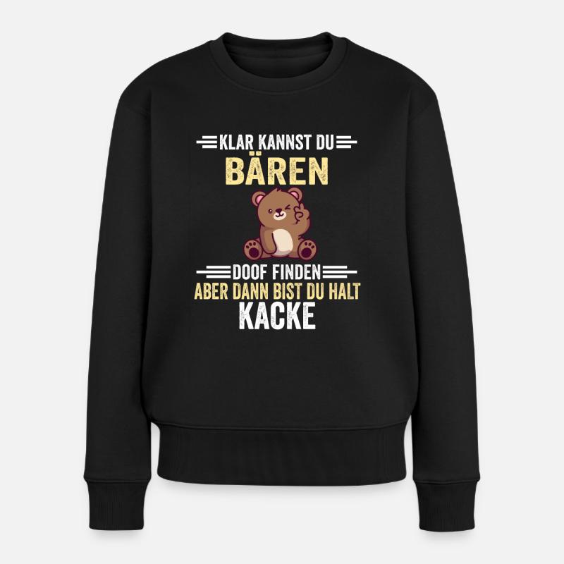 Bär Braunbär Grizzlybär Bären - Frauen Premium Bio Pullover - Schwarz