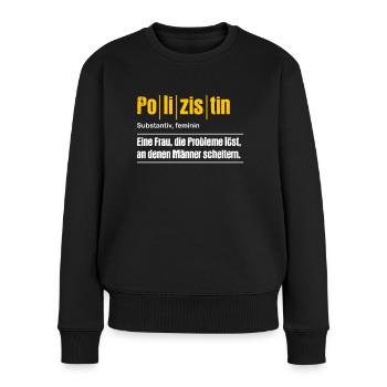 Polizistin Polizeibeamtin Polizei Polizeidienst - Frauen Premium Bio Pullover - Schwarz - Vorne - Julia (174cm)