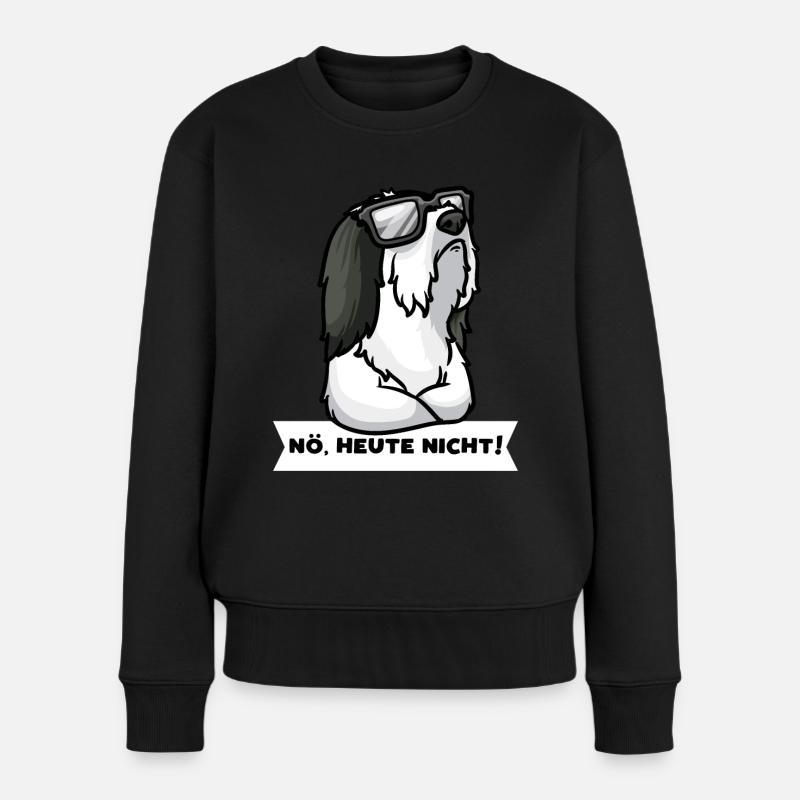 Sturer Bearded Collie Highland Collie - Frauen Premium Bio Pullover - Schwarz