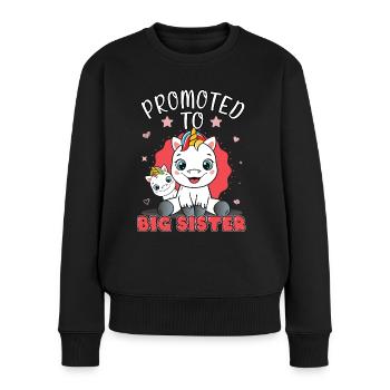 Sister Unicorn Promoted To Big Sister Gift - Women's Premium Organic Jumper - black - Front - Julia (174cm)