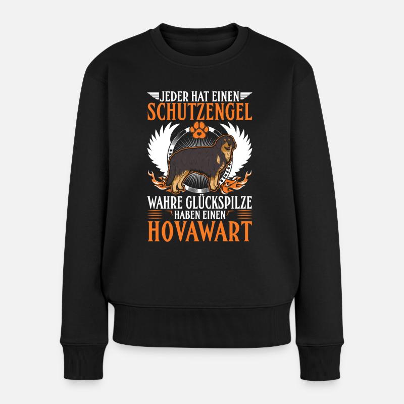 Hovawart Schutzengel - Frauen Premium Bio Pullover - Schwarz