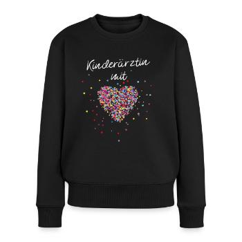 Kinderarzt mit Herz Arzt Geschenk Doktor Geschenk - Frauen Premium Bio Pullover - Schwarz - Vorne - Julia (174cm)