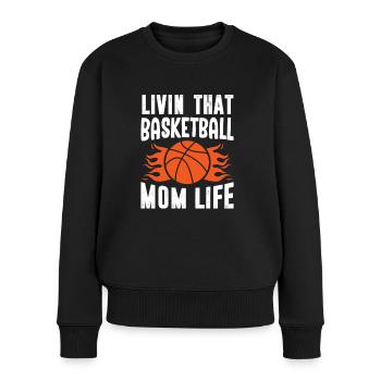 Basketball Mama Basketballerin Basketballtrainerin - Frauen Premium Bio Pullover - Schwarz - Vorne - Julia (174cm)