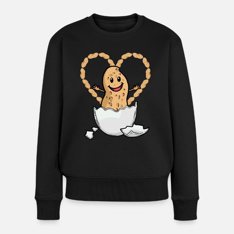 Félicitations Bébé Arachide Naissance Enfant Oeuf - Pull Premium bio Femme - noir
