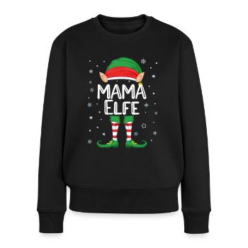 Mama Elfe Kostüm Weihnachten Kostüm Familie Elfen - Frauen Premium Bio Pullover - Schwarz - Vorne - Julia (174cm)