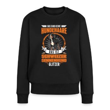 Großer Schweizer Sennenhund Glitzer - Frauen Premium Bio Pullover - Schwarz - Vorne - Julia (174cm)