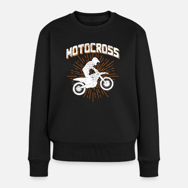 Motocross - Frauen Premium Bio Pullover - Schwarz