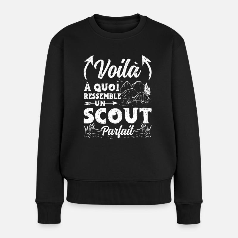 Scoutisme Scout Éclaireur Campeur Extérieur - Pull Premium bio Femme - noir