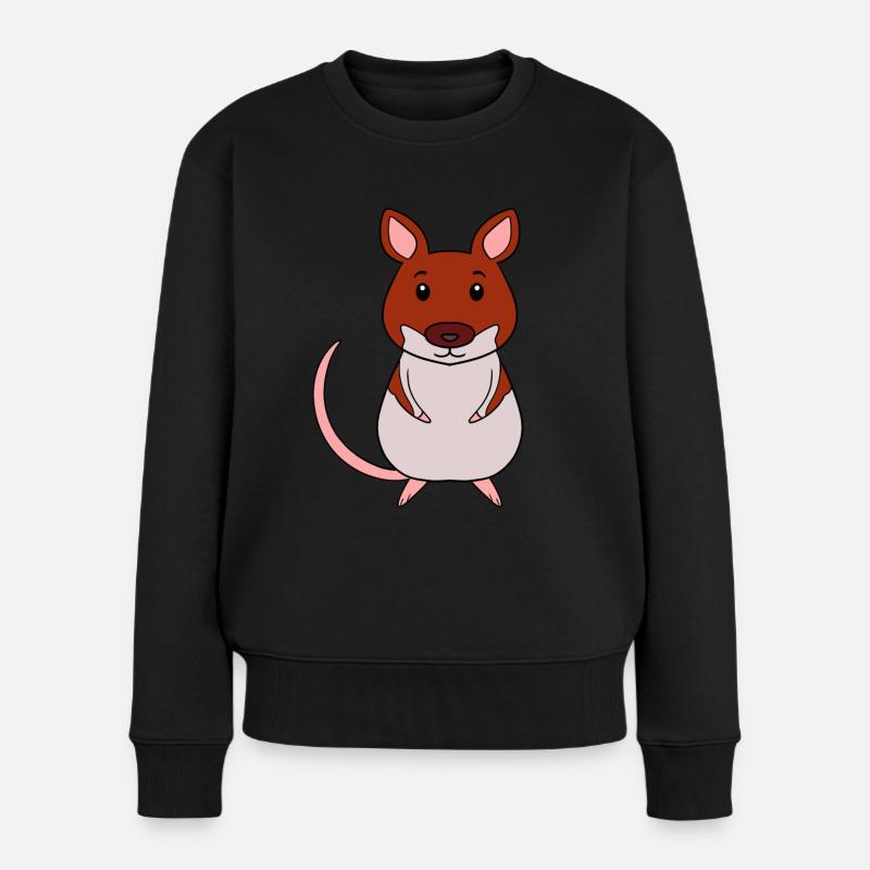 Waldmaus Maus - Frauen Premium Bio Pullover - Schwarz