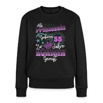 Prinzessin Königin 55 Geburtstag 55. Geburtstag 55 - Frauen Premium Bio Pullover - Schwarz - Vorne - Julia (174cm)