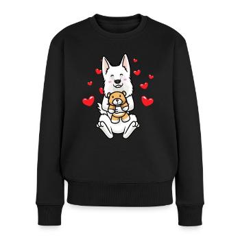 Berger Blanc Suisse Chien Blanc Suisse - Pull Premium bio Femme - noir - Devant - Julia (174cm)
