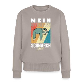 Mein Schnarchshirt Schlafshirt Faultier Retro - Frauen Premium Bio Pullover - Taupe - Vorne - Julia (174cm)