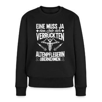Altenpflegerin Altersheim Altenpflege Geschenk - Frauen Premium Bio Pullover - Schwarz - Vorne - Julia (174cm)