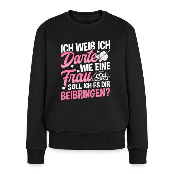 Darts Dartboard Dartpfeile Frauen Dart Geschenk - Frauen Premium Bio Pullover - Schwarz - Vorne - Julia (174cm)
