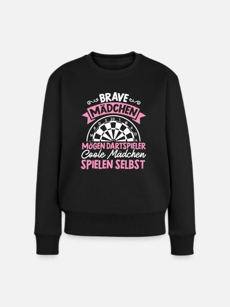 Darts Dartboard Dartpfeile Dart Geschenk Frauen - Frauen Premium Bio Pullover - Schwarz