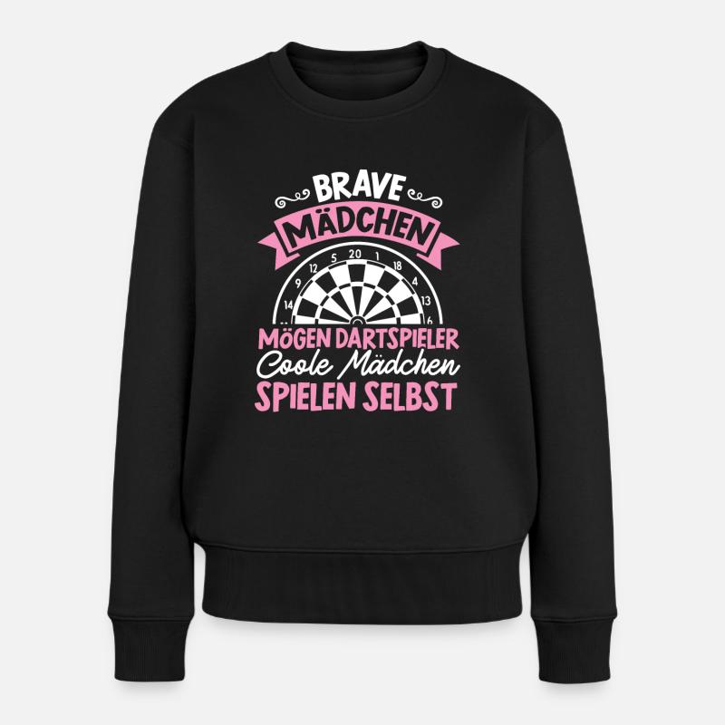 Darts Dartboard Dartpfeile Dart Geschenk Frauen - Frauen Premium Bio Pullover - Schwarz